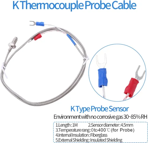Miniatura 3 de Kit de controlador de temperatura PID LED REX-C100 con 40A SSR K Tipo Sensor de sonda AC 110V-240V 32.0 °F~2,372.0 °F Función de alarma para equipos