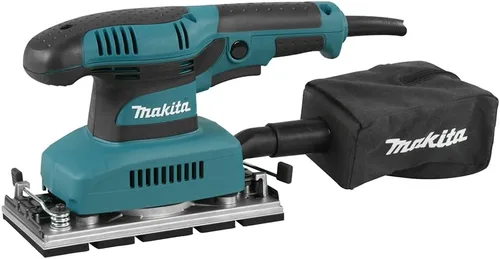 Makita Lijadora de acabado de hojas, 1/3 pulgadas, 1.7 A, verde azulado (BO3710)