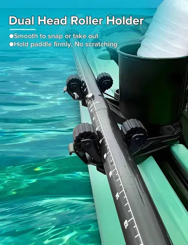 Miniatura 3 de Soporte de paleta de kayak, accesorios de kayak para pesca, accesorios de montaje en pista de kayak de doble cabeza, soporte de paleta compensada
