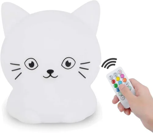 Miniatura 16 de Luz nocturna de alpaca para niños, lámpara de noche LED para habitación de los niños, luz de silicona suave recargable, brillo y colores ajustables