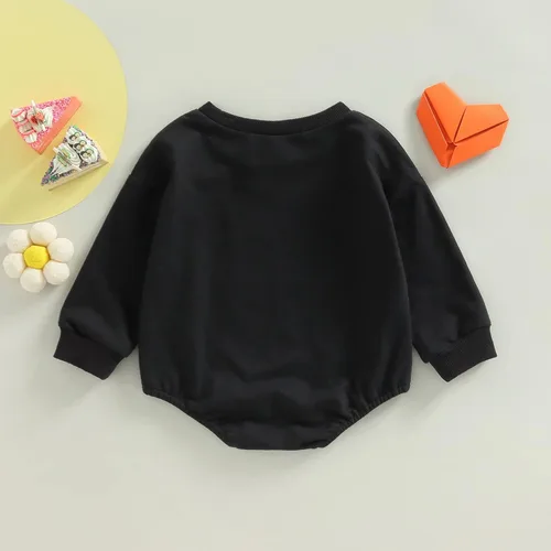 Miniatura 32 de Enterizo de manga larga con estampado de letras para bebés, niñas y niños