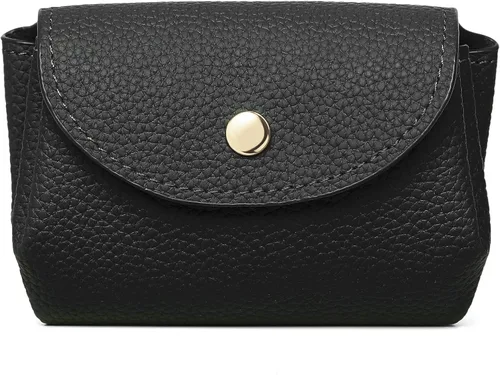 Miniatura 14 de SENDEFN Carteras pequeñas para tarjetas de crédito para mujer, llavero de cuero con bloqueo RFID, bolsillo con cremallera de tres pliegues, monedero