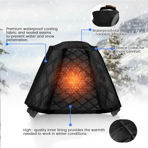 Miniatura 5 de Chaquetas de seguridad de alta visibilidad con bolsillos para hombres y mujeres, abrigos reflectantes de construcción para clima frío, impermeable