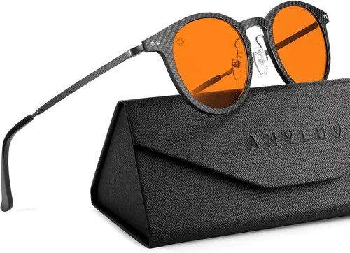Miniatura 11 de ANYLUV Gafas de luz azul para hombre Gafas de bloqueo de luz azul: gafas ligeras de luz azul de fibra de carbono antifatiga regalo