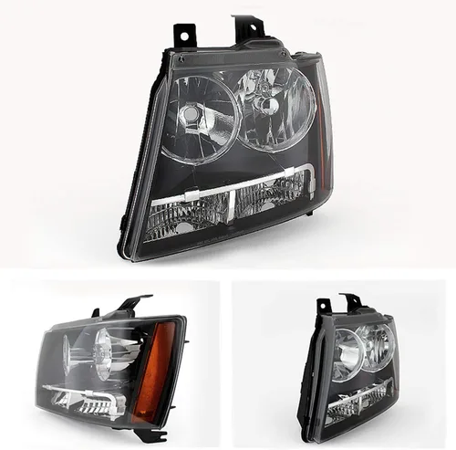 Miniatura 3 de AKKON - Para faros delanteros con bisel negro 07-13 Suburban Tahoe Avalanche Reemplazo directo izquierdo + derecho, luz baja: H11, luz alta: 9005