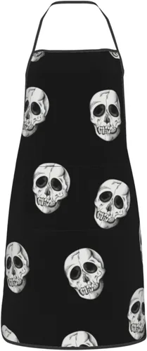 Miniatura 16 de Delantal de calavera de azúcar, delantales de cocina para hombres y mujeres, delantal de cocina, delantal de chef, delantales de jardín ajustables
