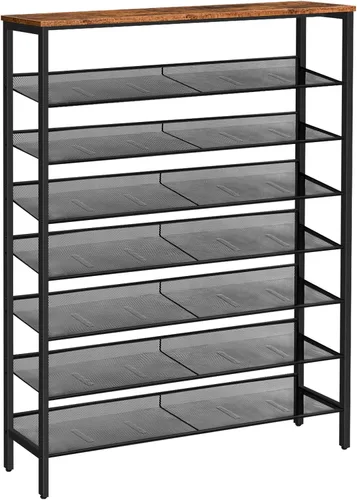 Miniatura 10 de HOOBRO - Estantería para zapatos de 8 niveles, estante para zapatos de 29.5"L, organizador de almacenamiento de zapatos de gran capacidad para 21-24