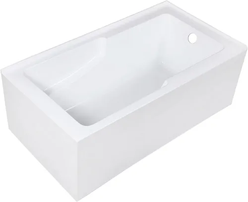 Miniatura 2 de Aqua Eden VTAM6032R22S - Bañera esquinera de acrílico de 60 pulgadas con 2 paredes con delantal de esquina, orificio de drenaje a la derecha