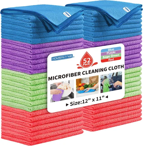 Miniatura 17 de Paño de limpieza de microfibra, paquete de 12 trapos de limpieza Biege, paños de limpieza de 12 x 11 pulgadas, paños de lavado sin pelusas, toallas