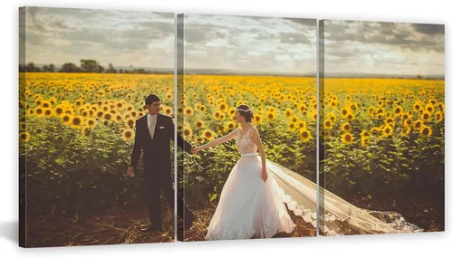 Miniatura 17 de CCWACPP Arte personalizado en lienzo con 3 fotos de retratos familiares de perros para boda, impresiones en lienzo, póster personalizado, decoración