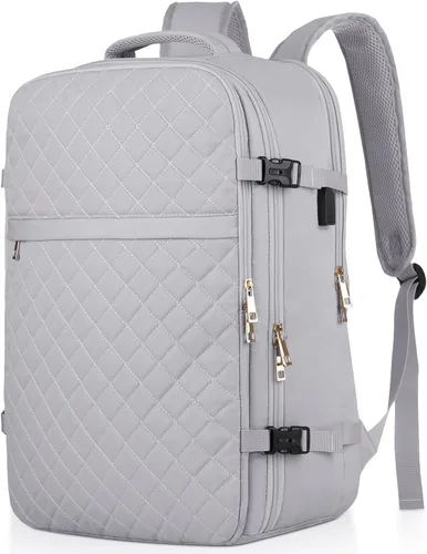 Miniatura 13 de MOMUVO Mochila de viaje para mujer, mochila de mano aprobada por aerolíneas, mochila para laptop de 15.6 pulgadas con puerto de carga USB, mochila