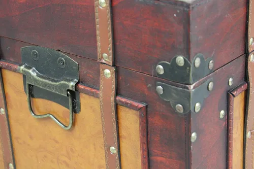 Miniatura 6 de Baúl grande del vapor del estilo antiguo, caja de almacenamiento decorativa