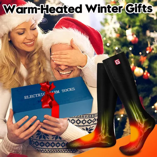 Miniatura 9 de Rabbitroom Calcetines calefactables para hombres y mujeres, recargables y lavables, para invierno, eléctricos, calentados térmicos, calentadores