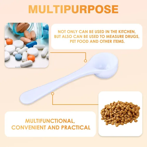 Miniatura 7 de Paquete de 10 cucharaditas medidoras, cucharas de plástico a granel para café, tarros de especias, medida precisa para cocinar y hornear, capacidad