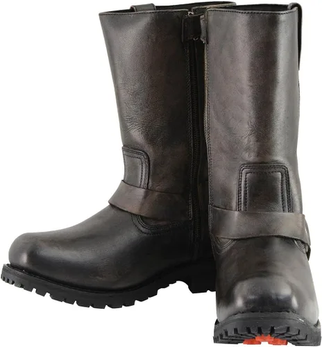 Miniatura 3 de Milwaukee Leather MBM9005 - Botas de motocicleta con arnés de punta cuadrada clásica de 11 pulgadas para hombre