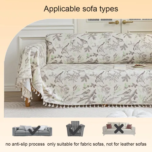 Miniatura 5 de Funda bohemia para sofá seccional, lavable, con diseño de borlas para sofá seccional, 1 cojín, sala de estar (A5, 71 x 51 pulgadas)