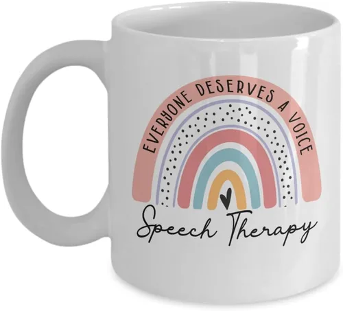 Taza personalizada retro con texto en inglés «Everyone Merves A Voice», patólogo del habla y lenguaje, regalo para asistente de Slp, taza de terapia