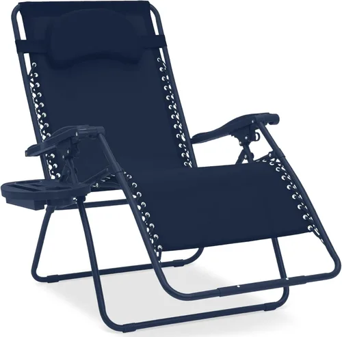 Miniatura 24 de Best Choice Products Silla de gravedad cero de gran tamaño, plegable para patio al aire libre, reclinable, con soporte para tazas, bandeja de Verde