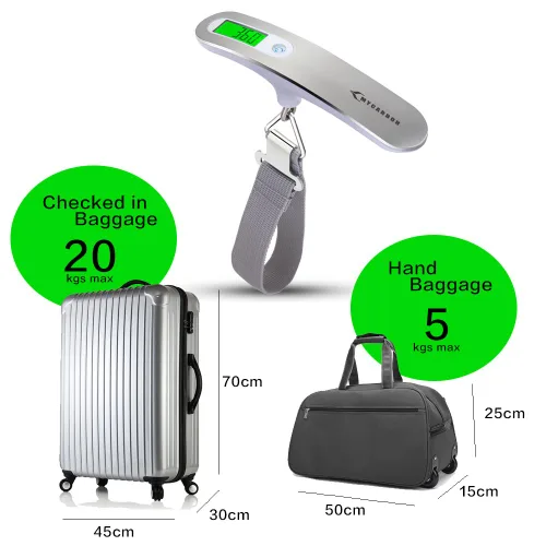 Miniatura 4 de MYCARBON Báscula digital para equipaje, báscula colgante de alta precisión de 110 lb50 kg con pantalla retroiluminada, perfecta para viajes y hogar