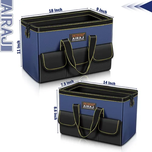 Miniatura 2 de AIRAJ - Juego de 2 bolsas de herramientas Bolsa de almacenamiento de herramientas portátil de 18 y 14 pulgadas Bolsas de herramientas de boca