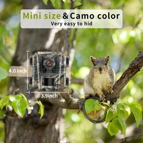 Miniatura 3 de WOSODA Paquete de 4 Mini Cámaras de Rastreo 24MP 1080P HD, Cámara de Caza con Tarjeta SD, Cámara Pequeña para Ciervos Resistente al Agua con Visión