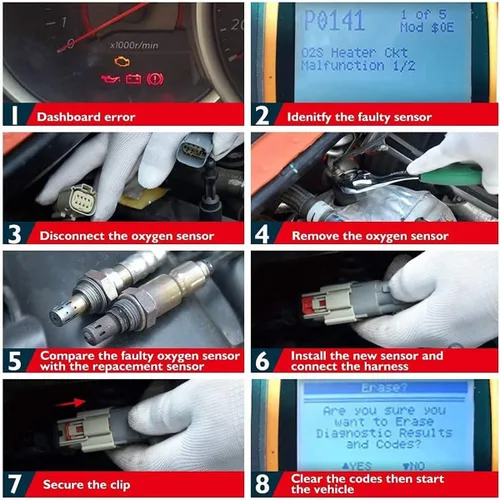 Miniatura 5 de Sensor de Oxígeno Upstream & Downstream O2 Sensor 234-5055, 234-4568 Compatible con Hyundai Accent 2012-2014, para Hyundai Veloster 2012-2014
