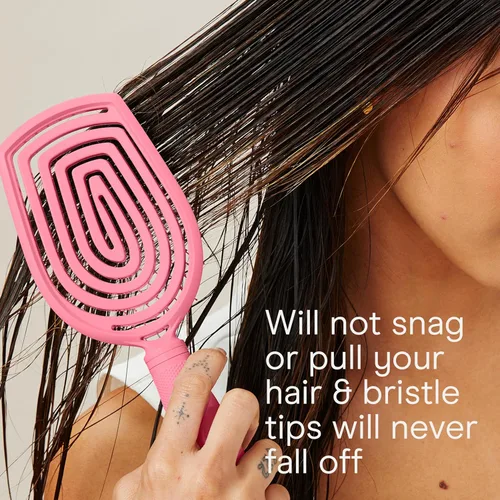 Miniatura 6 de Conair Cepillo desenredante para el cuidado del cuero cabelludo, cepillo para cabello rizado, masajeador de cuero cabelludo, cepillos para el Rosa