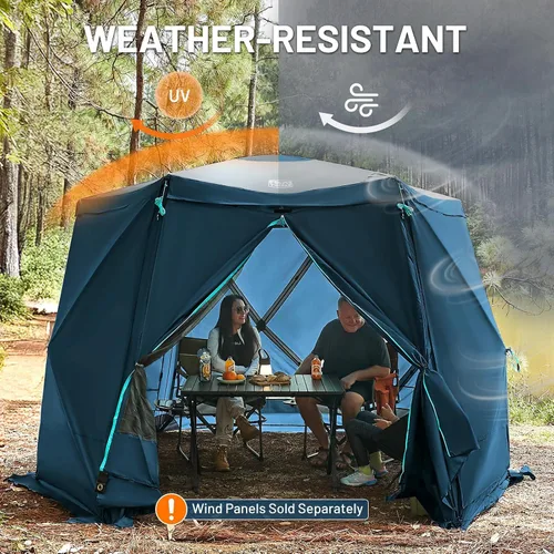 Miniatura 6 de Timber Ridge Gazebo desplegable, casa portátil de pantalla instantánea con malla, fácil de instalar en 60 segundos, mide 12.1' x 10.5' x 7.2', se