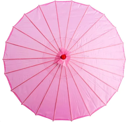 THY COLLECTIBLES Parasol chino japonés de 33 pulgadas para bodas, fotografías, disfraces, cosplay, decoración y otros eventos, color sólido (rosa)