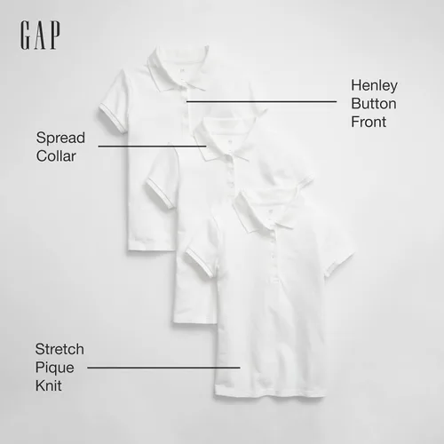 Miniatura 2 de GAP Girls' Uniform Polo Shirt 3-Pack