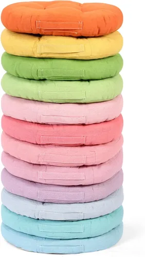 Miniatura 13 de Gerrii 12 cojines de suelo para aula con asas, cojines flexibles para asiento de suelo, almohadas para sillas escolares en casa, escuela, aula