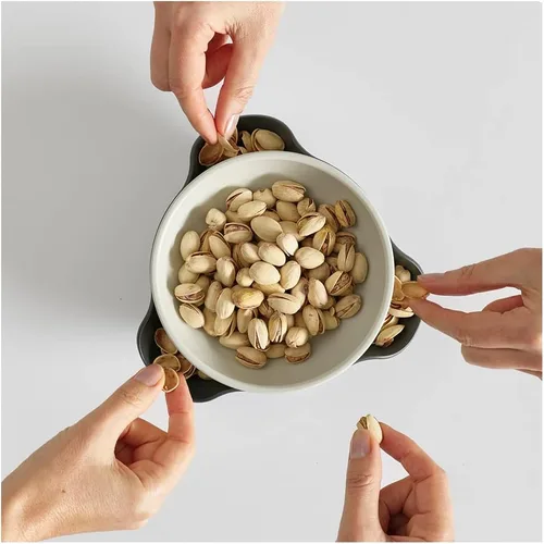 Miniatura 9 de Joseph Joseph Cuenco doble para servir pistacho y aperitivos con compartimento para desechos de alimentos, sin BPA, color gris