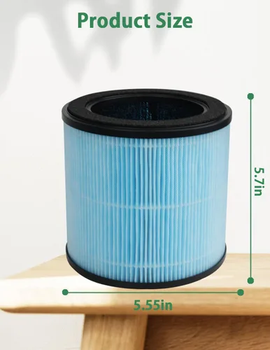 Miniatura 4 de BBT BAMBOOST Filtro HEPA H201 compatible con TEC.Bean JH50G-M, Homvana H201 y un purificador de aire Aromacare, H13 3 en 1 True HEPA y filtro de 1