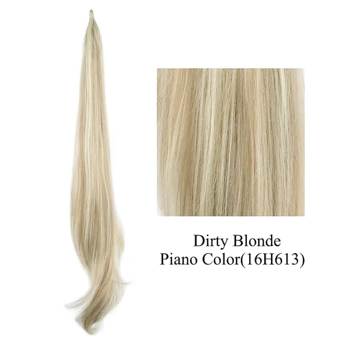 Miniatura 2 de IMISSU Extensión de pelo de cola de caballo flexible Colas de caballo Hairpieces (Piano Rubio Sucio)