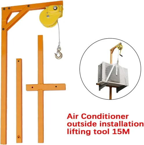 Miniatura 2 de DNYSYSJ Herramienta de elevación exterior de la instalación del aire acondicionado, grúa de elevación del soporte con la cuerda (32.8 ft)