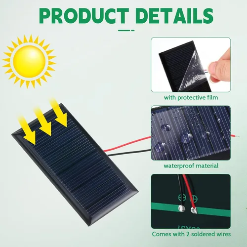 Miniatura 3 de Retisee 30 unidades de paneles solares pequeños, mini células solares policristalinas de 5 V 60 ma placa epoxi células fotovoltaicas módulo cargador