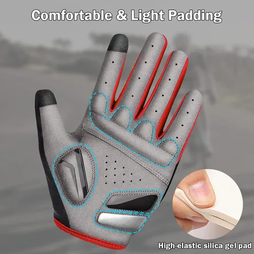 Miniatura 3 de NICEWIN Cycling Bike Gloves Men Women, Padded Anti-Slip Mountain Bike Gloves, Touch Screen Full Finger Road Bicycle Biking Gloves