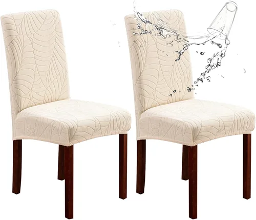 Miniatura 13 de Genina Fundas impermeables para sillas de comedor, fundas elásticas de jacquard para sillas de comedor, extraíbles y lavables, protector de silla