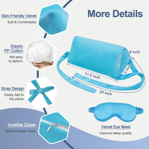 Miniatura 5 de AOSSA Almohada estabilizadora de cuello para dormir – Cuña triangular boca arriba para posicionamiento de cabeza y cuello, recuperación poscirugía