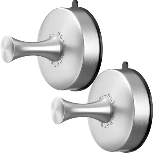 Miniatura 9 de DGYB Ganchos de ventosa para ducha, juego de 4 ganchos extraíbles de acero inoxidable para toallas de baño, ventana de vidrio, puerta, pared y Juego