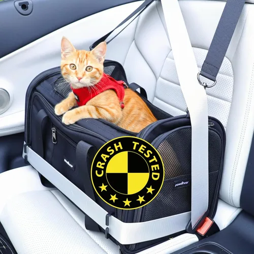 Transportador expandible para gatos y asiento de automóvil para perros pequeños, certificado CPS para protección contra choques y viajes seguros