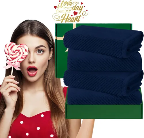 Miniatura 171 de VOOVA & MOVAS Toallas de mano blancas - 100% algodón Ligeras Gruesas Secado rápido Suaves Absorbentes, paquete de 4 piezas grandes de 18