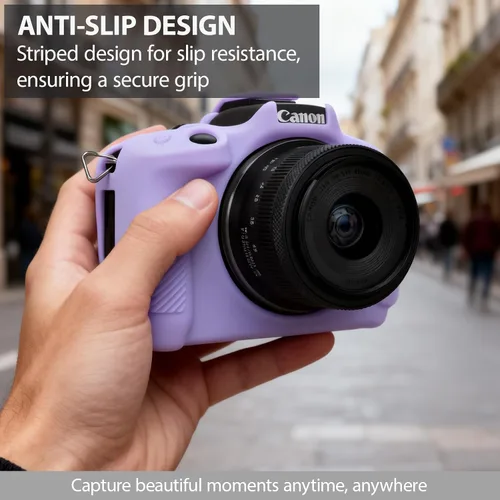 Miniatura 3 de Funda para cámara Canon EOS R50, funda protectora de silicona suave, antiarañazos, funda ajustada delgada con accesorios de protector de pantalla