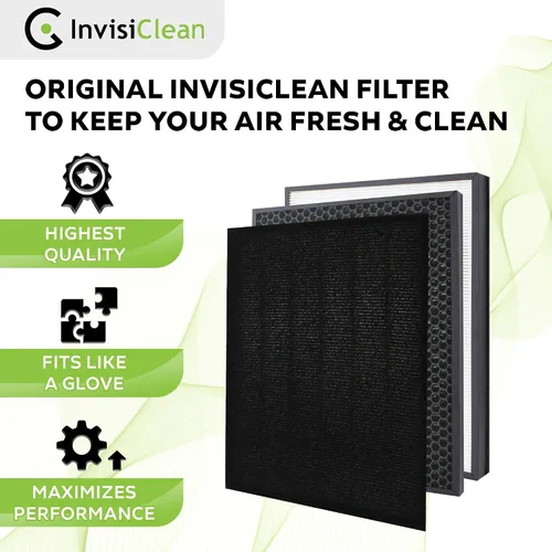 Miniatura 3 de InvisiClean Claro True HEPA/filtro de repuesto de carbón activado, filtro original para purificador de aire InvisiClean Claro IC-4524