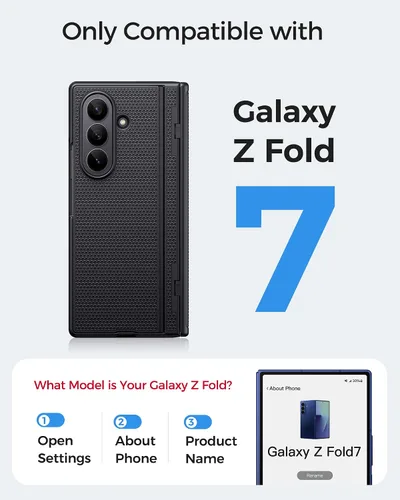 Miniatura 2 de BXYJY Funda para Samsung Galaxy Z Fold 7 con soporte, protector de pantalla frontal, protección de bisagra, delgada y resistente, cubierta dura