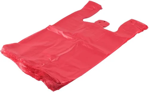 Miniatura 3 de RG - Camisetas de plástico grandes para comestibles, bolsa de transporte, color rojo, sin impresión, 12 x 6 x 21, 100 unidades (100, rojo)