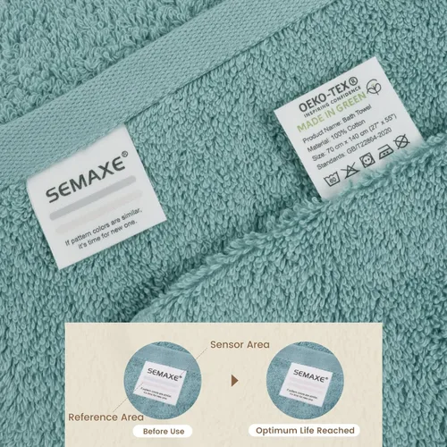 Miniatura 3 de SEMAXE Toalla de baño para baño, toalla 100% algodón con lazo para colgar y etiqueta inteligente, toalla absorbente suave de calidad de hotel y spa