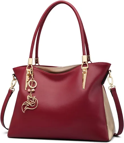 Miniatura 8 de FOXLOVER Bolso de mano de cuero genuino de gran capacidad para mujer, bolsos de diseñador para hombro, bolsos grandes minimalistas