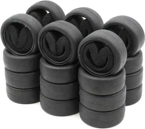hobbysoul 24pcs RC 1/10 On Road Slick Neumático de goma con inserto de espuma apto para 1:10 Touring Drift Car Wheel Rim