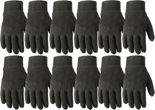 Wells Lamont - Guantes de trabajo versátiles, ligeros, duraderos, cómodos, jersey básico, paquete de 12 pares, grandes (506LZ)